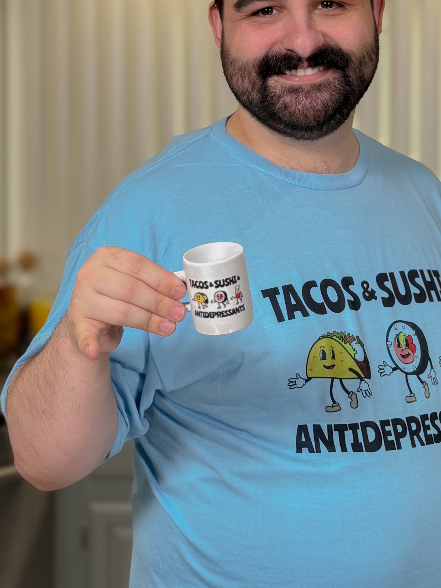 2pc - Tacos And Sushi And Antidepressants Espresso Mug